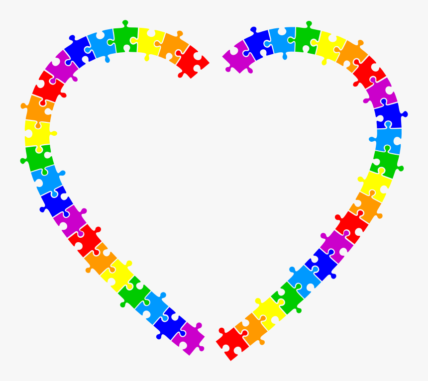 Puzzle Pieces Frame - Puzzle Piece Heart Frame, HD Png Download, Free Download