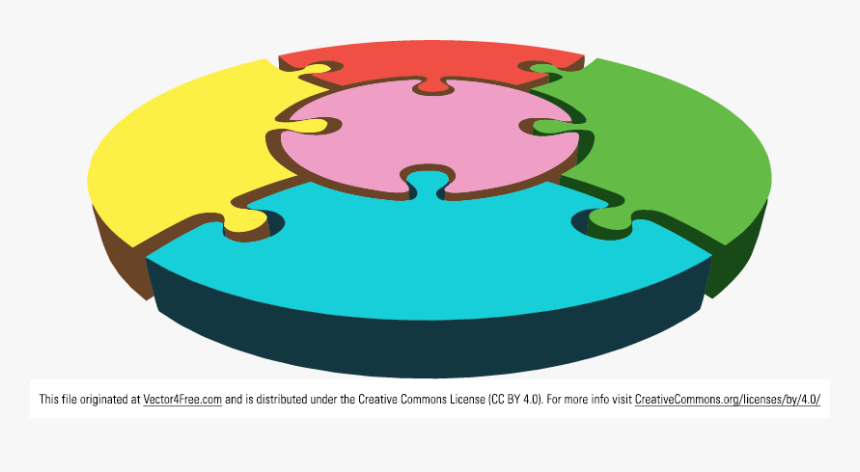 Free Circular Puzzle Vector - 5 Piece Circular Puzzle, HD Png Download, Free Download