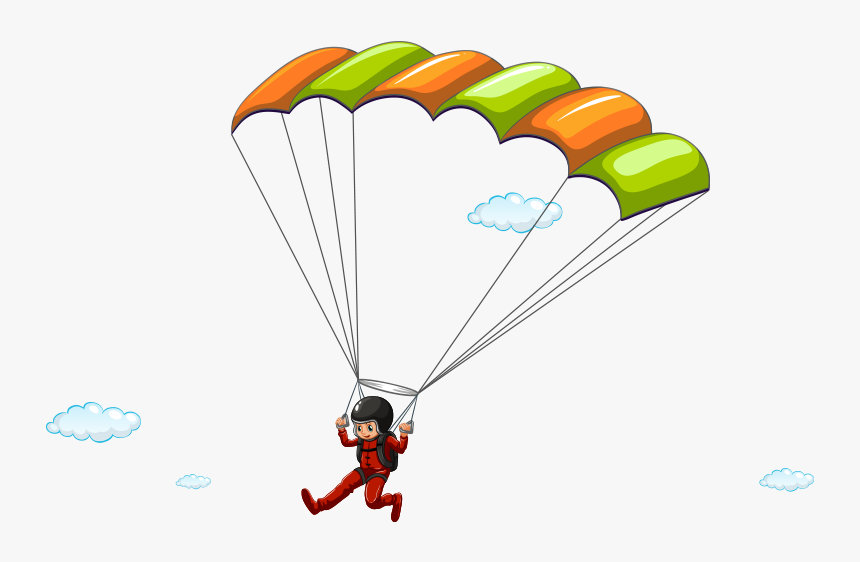 Png Parachute Illustration - Parachute Cartoon, Transparent Png, Free Download