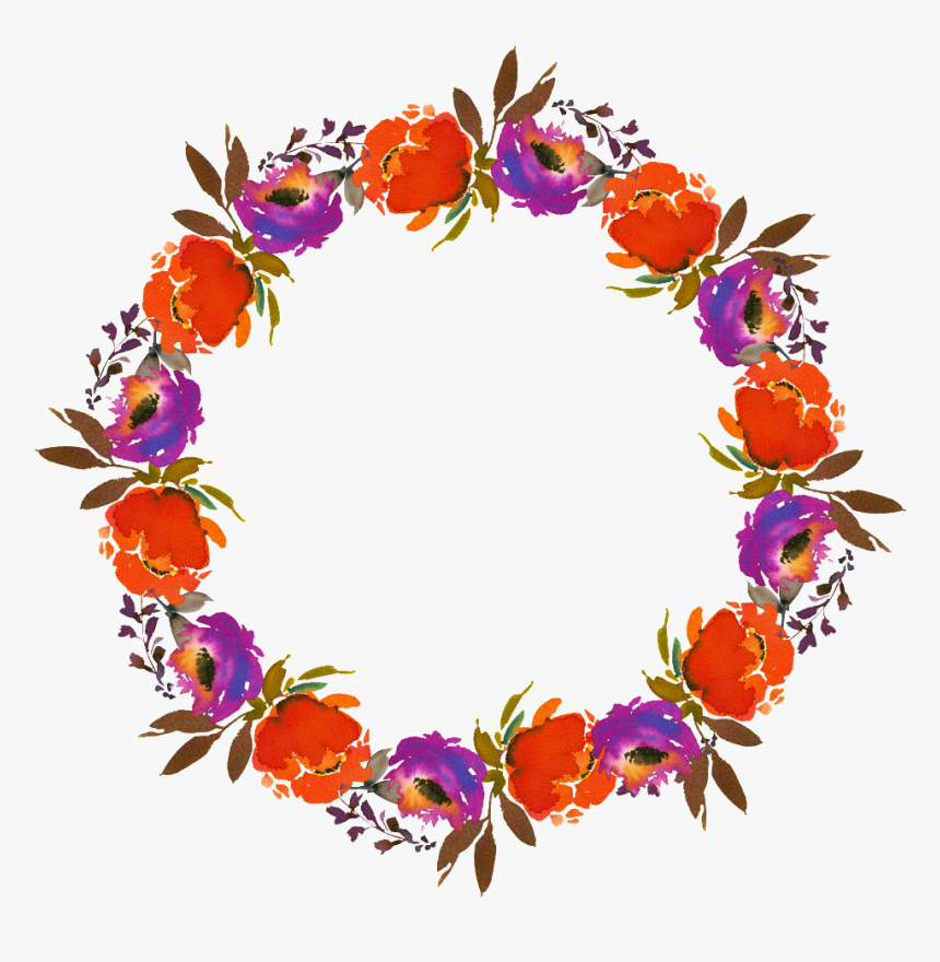 Hand Painted Orange Flower Garland Png Transparent, Png Download, Free Download