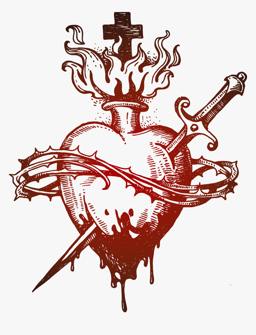 Euclidean Vector Pierced The - Heart Pierced By Sword, HD Png Download, Free Download