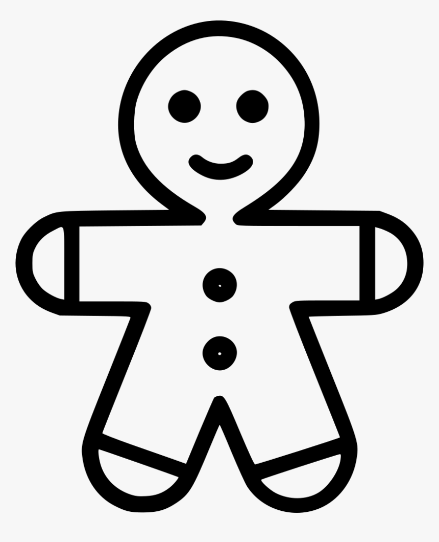Gingerbread Man - Gingerbread Man Outline Svg, HD Png Download, Free Download