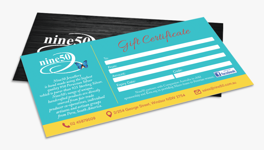 Gift Certificate Design For Nine50 - Flyer, HD Png Download, Free Download