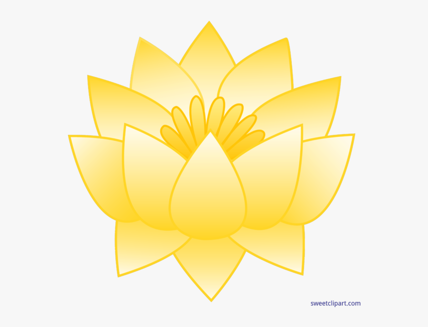Sweet Clip Art Page - Yellow Lotus Flower Clipart, HD Png Download, Free Download