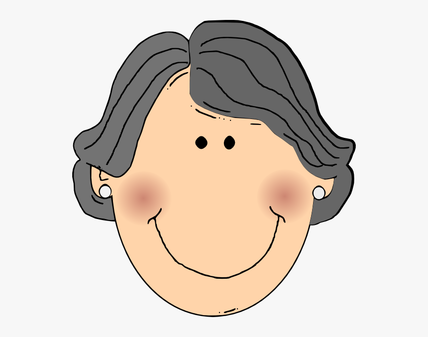 Happy Grandma Clip Art At Clker - Grandmother Face Clipart, HD Png Download, Free Download