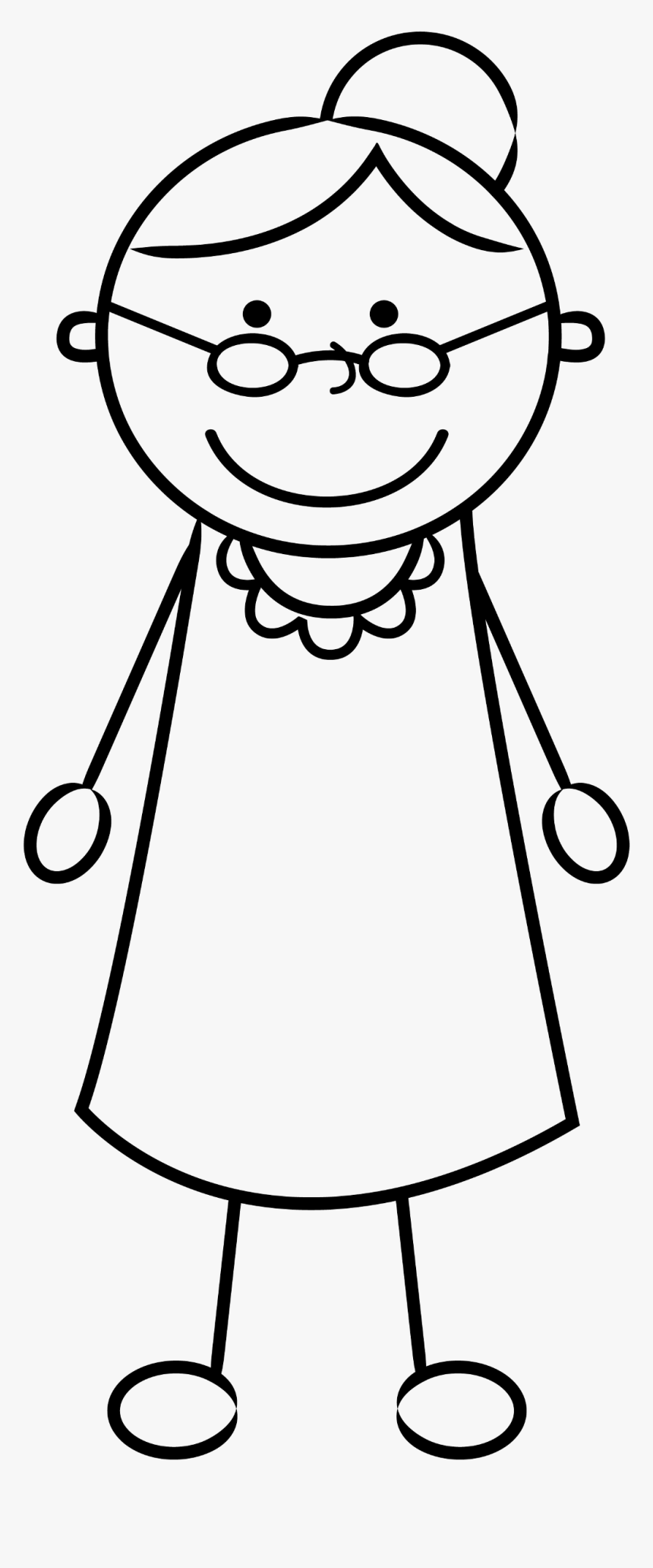 #freetoedit #stickman #grandma #female #elder Clipart - Grandma Clipart Black And White, HD Png Download, Free Download