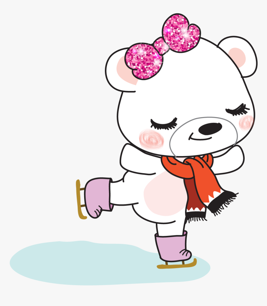 Boo Bear Ice Skate - Cartoon, HD Png Download, Free Download