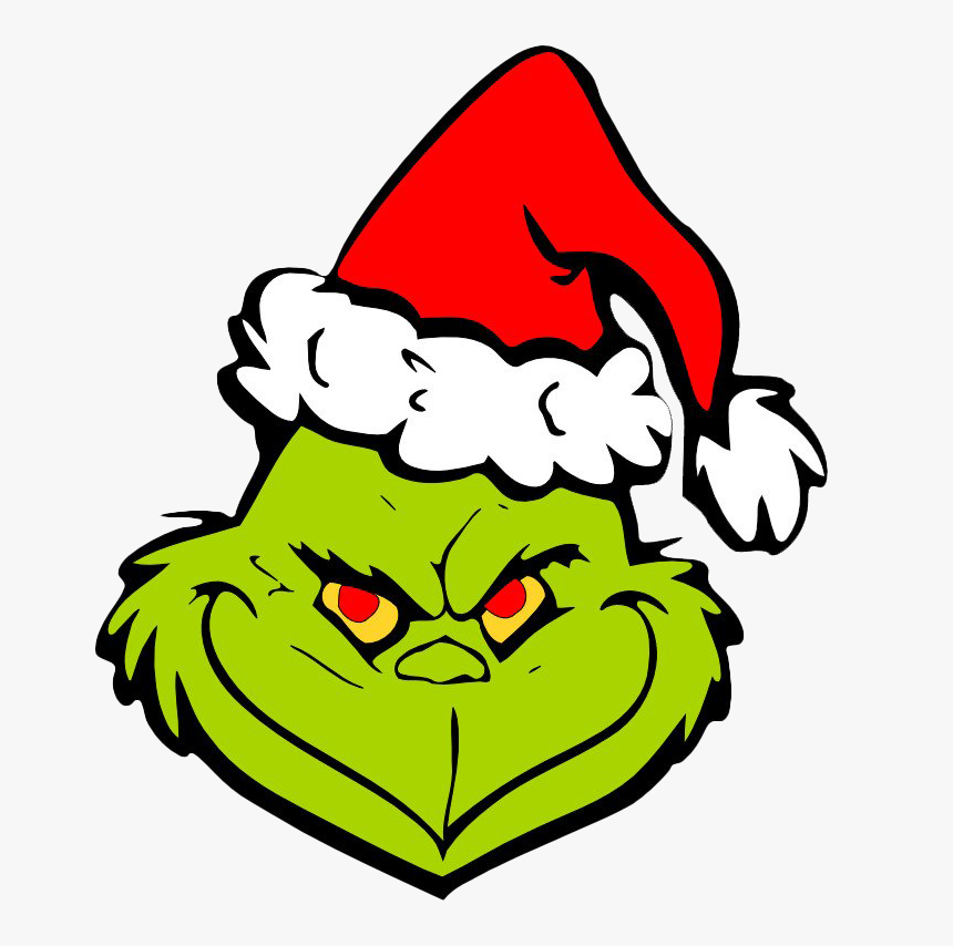 Grinch Png Pic - Grinch Face With Santa Hat, Transparent Png - kindpng.