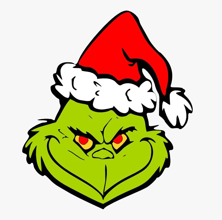 Grinch Png Pic - Grinch Face With Santa Hat, Transparent Png, Free Download