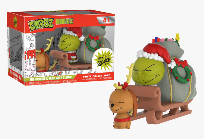The Grinch And Max On Sled Dorbz Ridez Vinyl Figure - Pop Funko Grinch, HD Png Download, Free Download