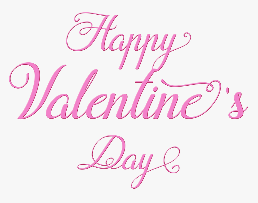 Happy Valentine"s Day Pink Text Transparent Png Image - Valentines Day Transparent Background Pink, Png Download, Free Download