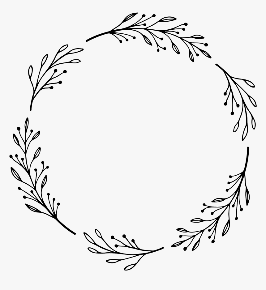 ##laurel #wreath #handdrawn #round #circle #monogram, HD Png Download, Free Download