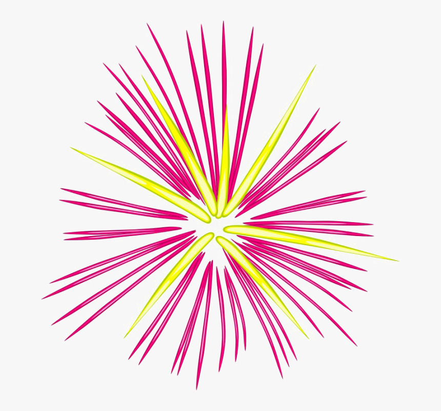 Pink And Yellow Fireworks Clipart, HD Png Download, Free Download