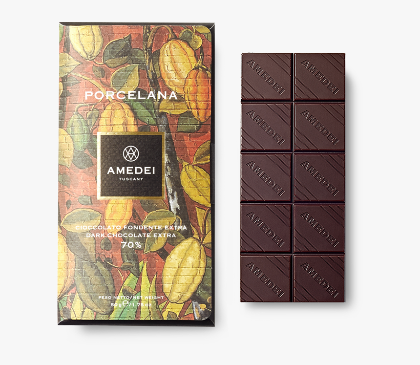 Amedei Porcelana 70% Dark Chocolate Bar Open - Amedei Dark Chocolate Italy, HD Png Download, Free Download