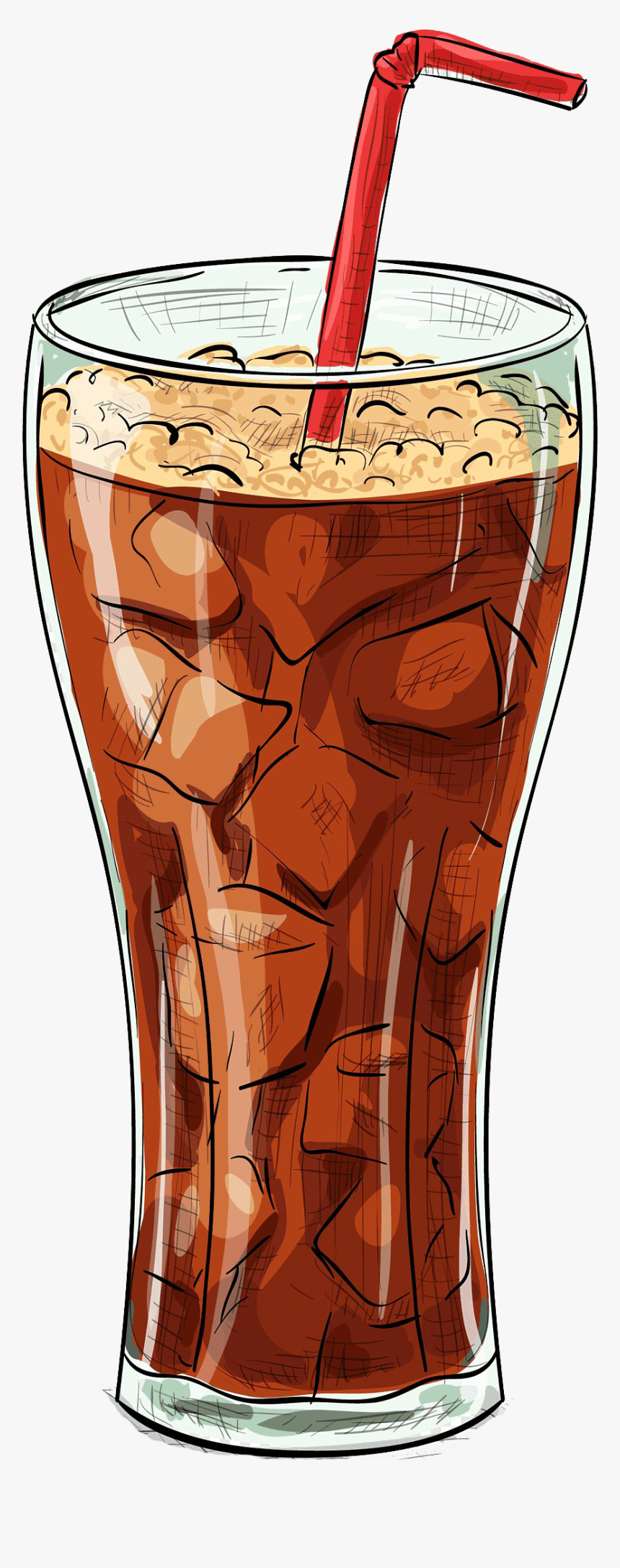 Coke Beverage Png - Coca Cola Glass Drawing, Transparent Png, Free Download