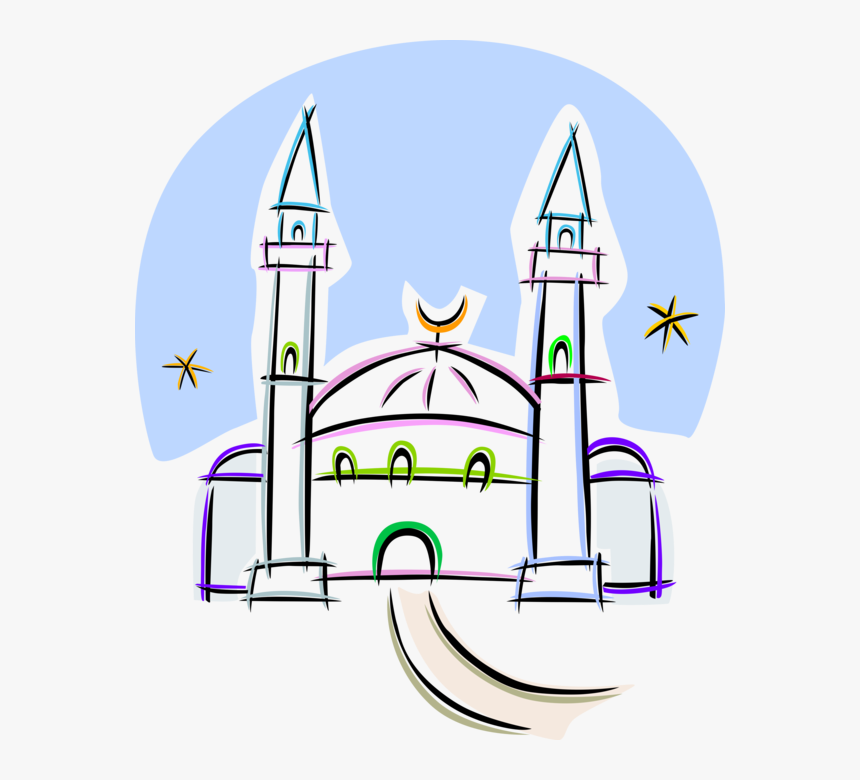 Vector Illustration Of Islamic Mosque Place Of Worship, HD Png Download, Free Download