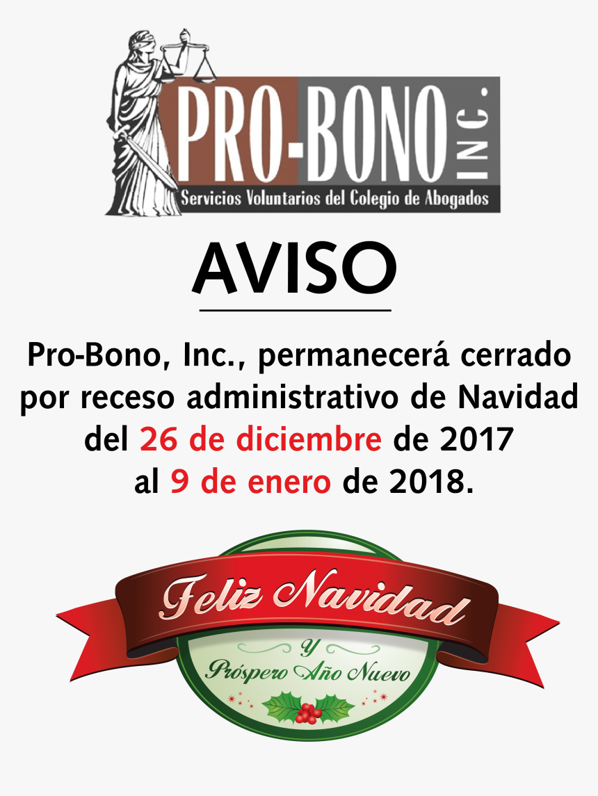 Navidad Probono - Poster, HD Png Download, Free Download