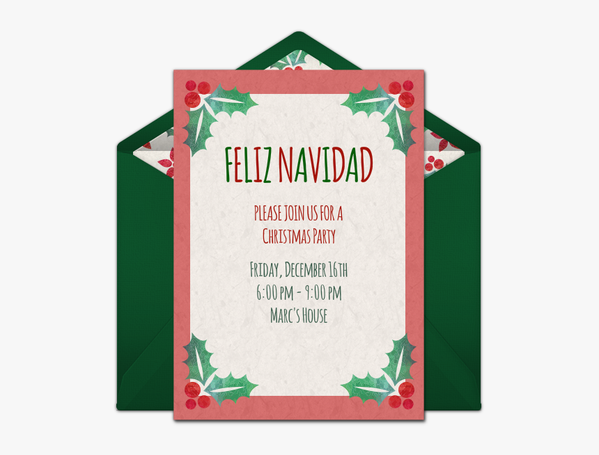 Feliz Navidad Invitation Template, HD Png Download, Free Download