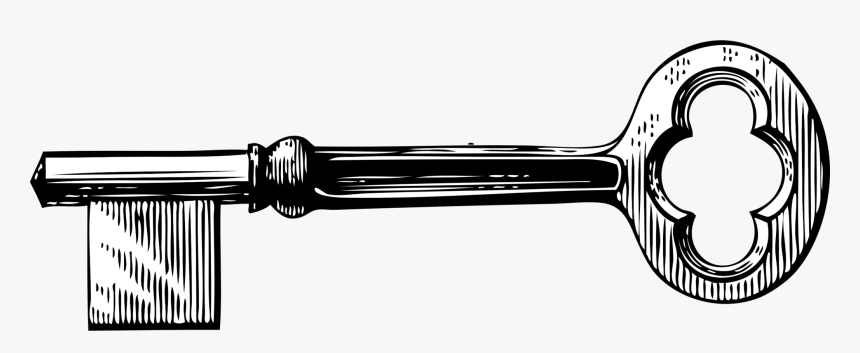 Drawing Line Art Skeleton Key - Skeleton Key Clip Art, HD Png Download, Free Download