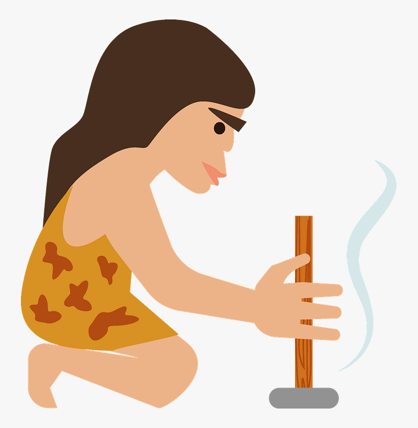 Caveman Starts A Fire Clipart - Caveman, HD Png Download, Free Download