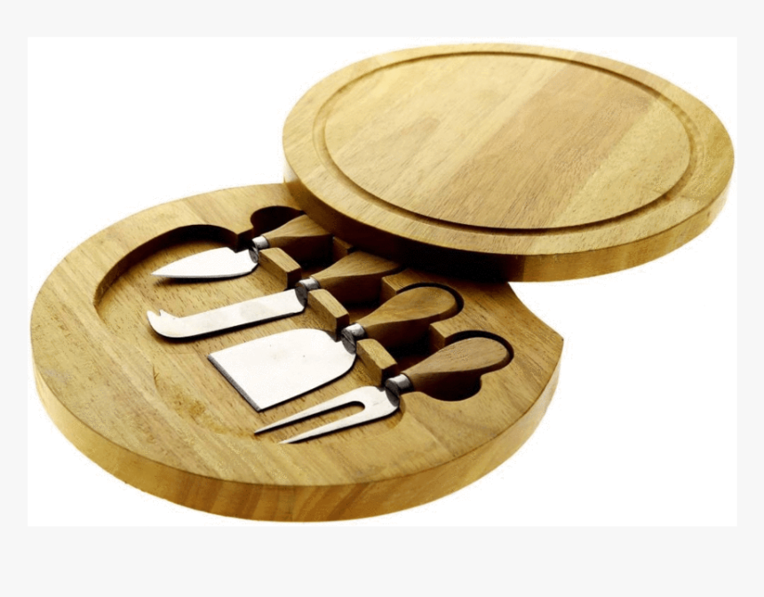 Cheese Cutter Set 5 Piece With Wooden Board - قطاعات خشب, HD Png Download, Free Download