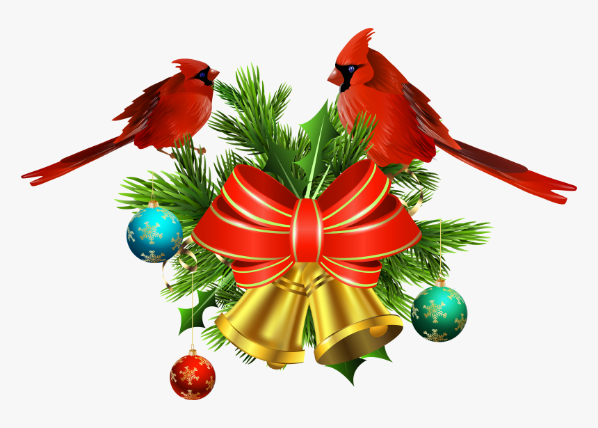 Christmas Bells And Birds Decor Png Transparent Clip - Christmas Decoration Bells, Png Download, Free Download