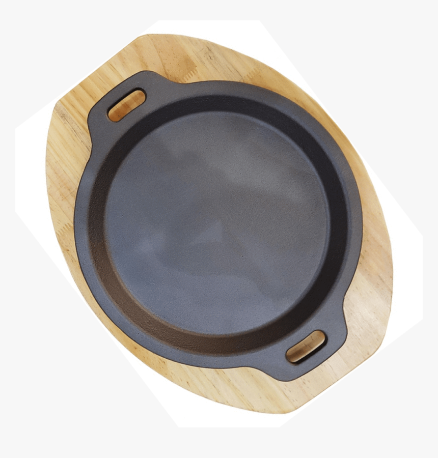 Cast Iron Sizzling Plate With Wooden Base Round - Subwoofer, HD Png Download, Free Download