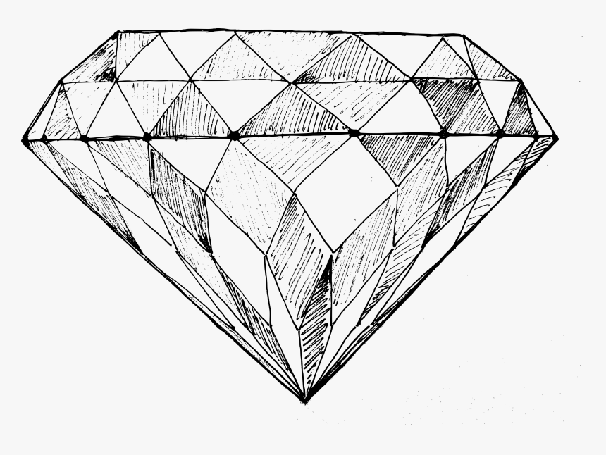Diamond Drawing 5 - Line Art, HD Png Download, Free Download