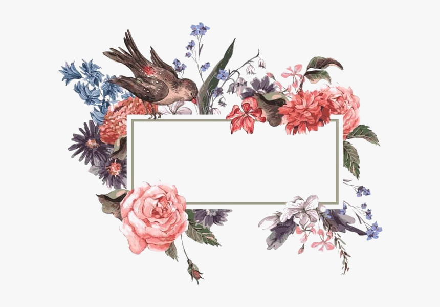 Watercolor Floral Flower Frame Png Transparent - Flower Wedding Invitation Png, Png Download, Free Download