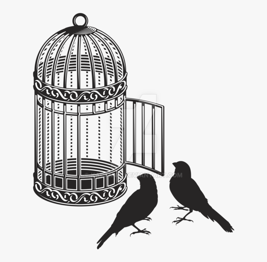 Cage Bird Png Images Free Download - Tattoo Birdcage Open Door, Transparent Png, Free Download