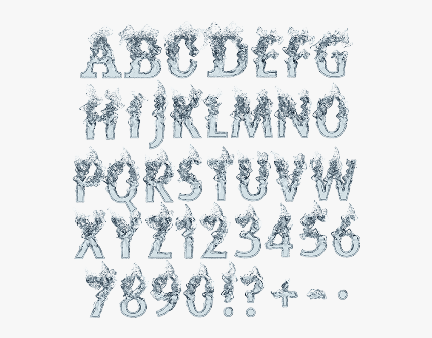 Clear Water White Font - Liquid Font, HD Png Download, Free Download