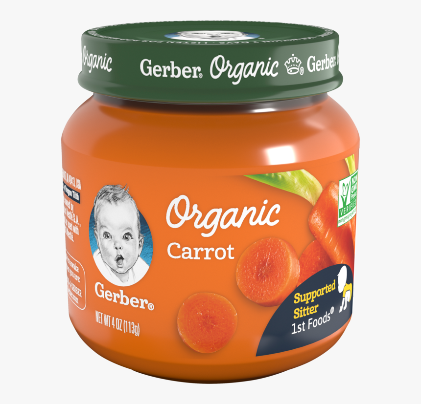 Gerber 1st Foods Organic Carrot - Gerber Baby Food Jar, HD Png Download, Free Download