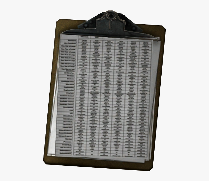 Nukapedia The Vault - Fallout Clipboard, HD Png Download, Free Download