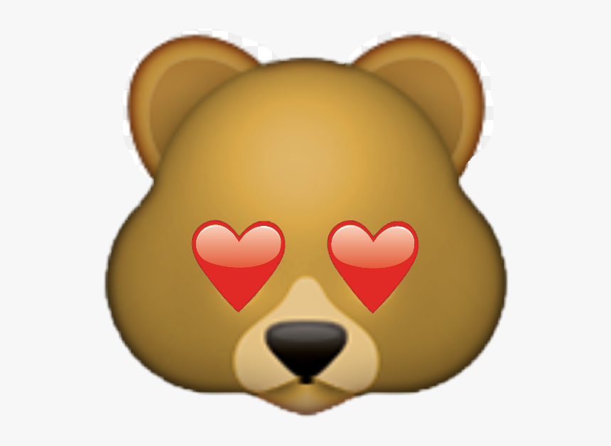 Emoji Teddybear Teddylove Heart Bear - Bear With Heart Eyes Emoji, HD Png Download, Free Download