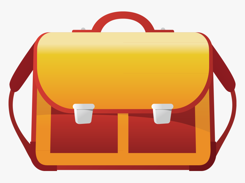 Png Free Stock Briefcase Clipart Orange - School Bag Cartoon Png, Transparent Png, Free Download