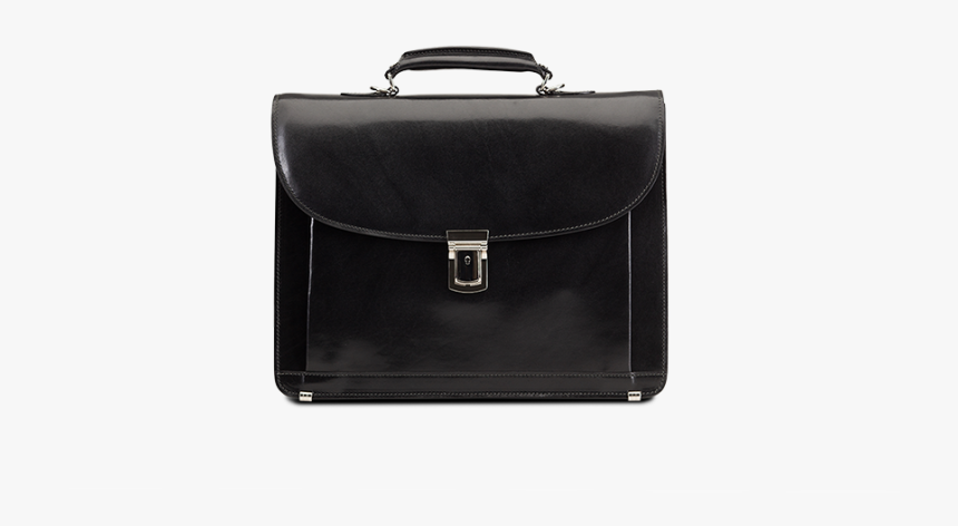 Classic Medium Briefcase Black Leather - Briefcase, HD Png Download, Free Download