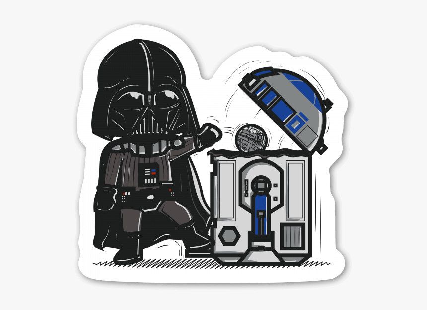 Robotic Trashcan Sticker - Star Wars Darth Vader Dibujo, HD Png Download, Free Download