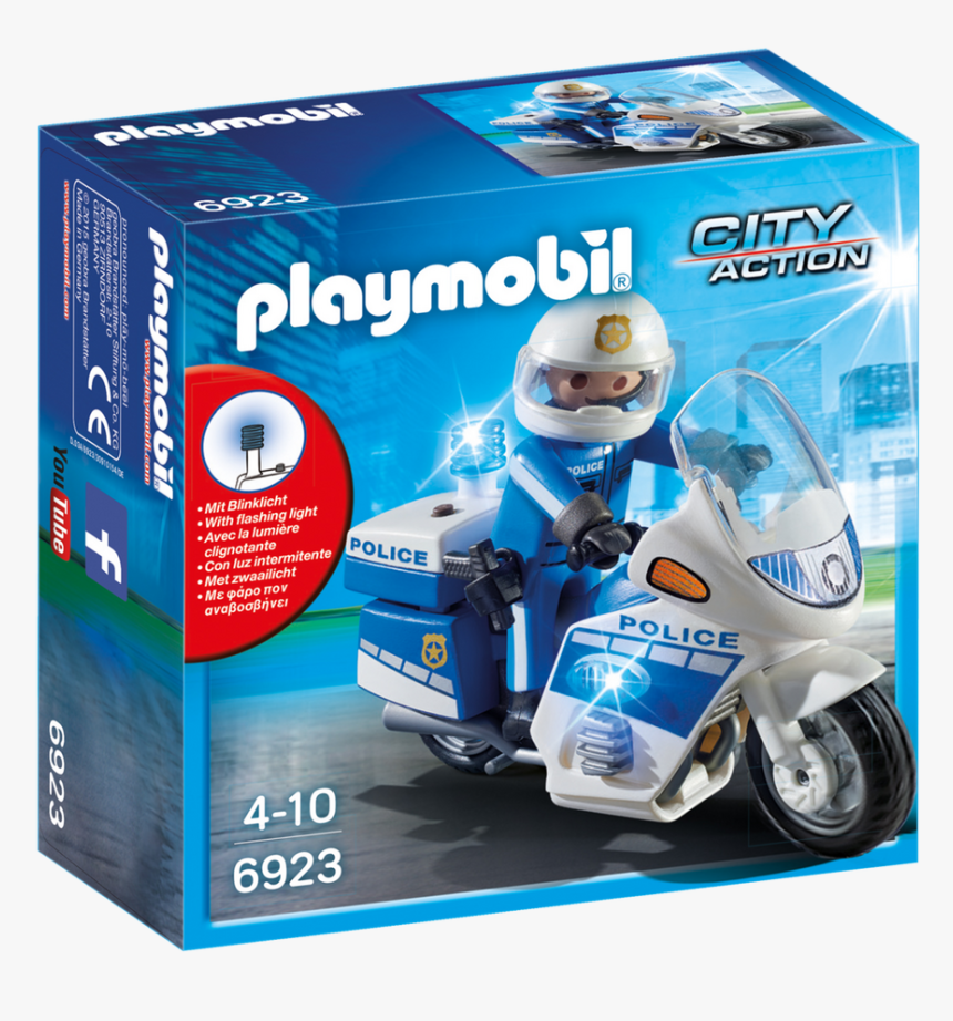 Playmobil 6923 City Action Police Bike With Led Light, HD Png Download, Free Download