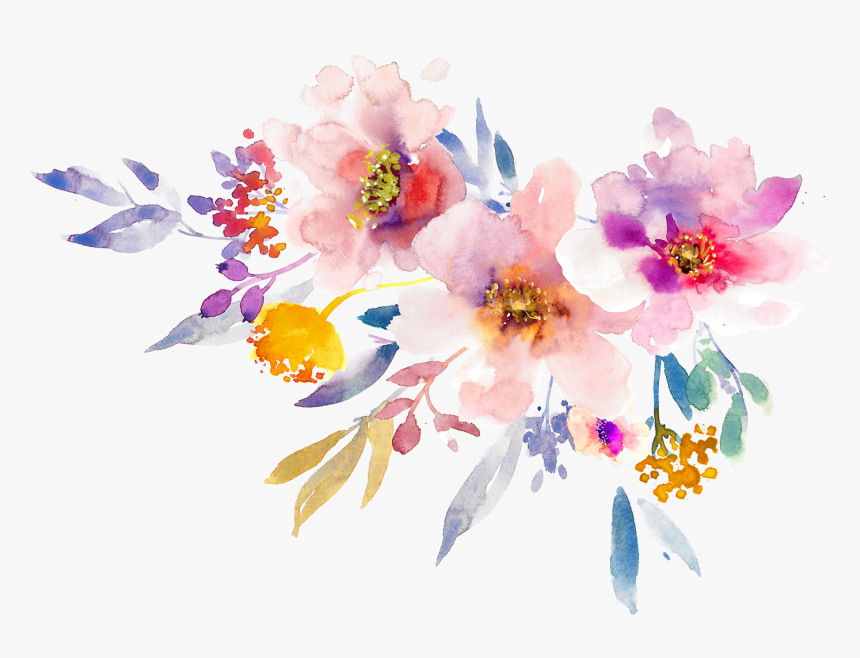 Flower Creative Gouache Design Floral Flowers Painting - Spring Watercolor Flowers Png, Transparent Png, Free Download