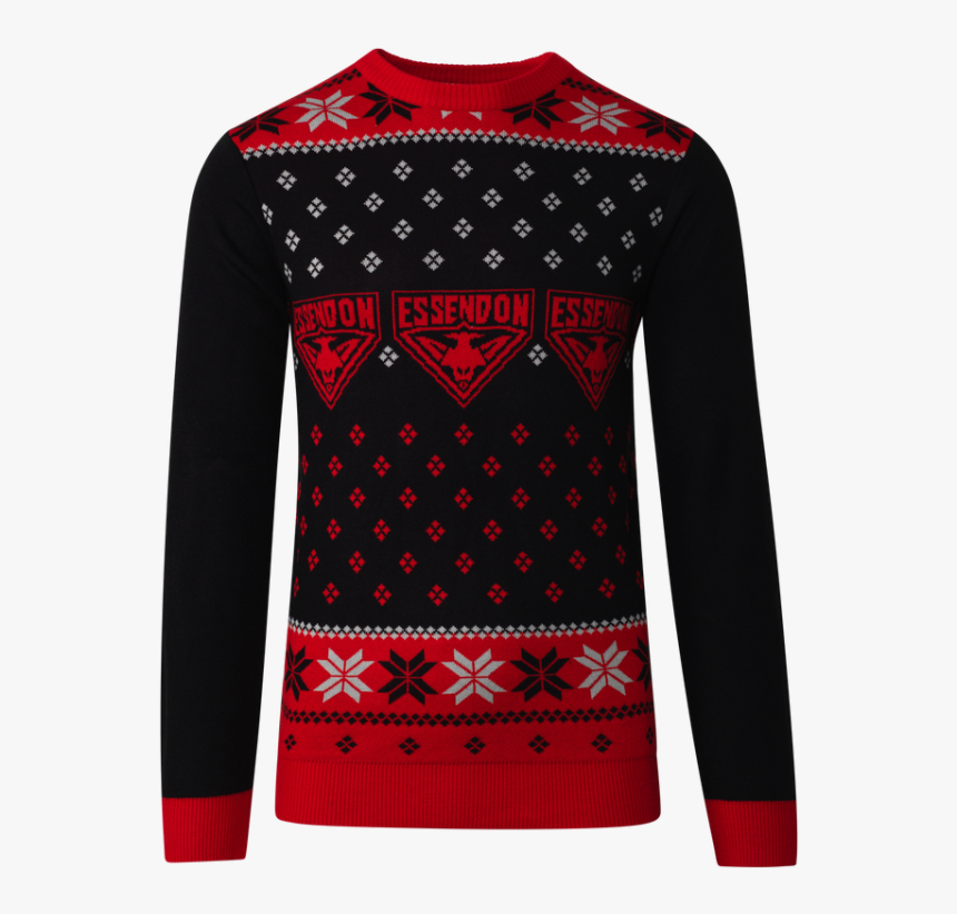 Essendon Bombers 2019 Men"s Ugly Sweater - Essendon Bombers 2019 Men's Ugly Sweater, HD Png Download, Free Download