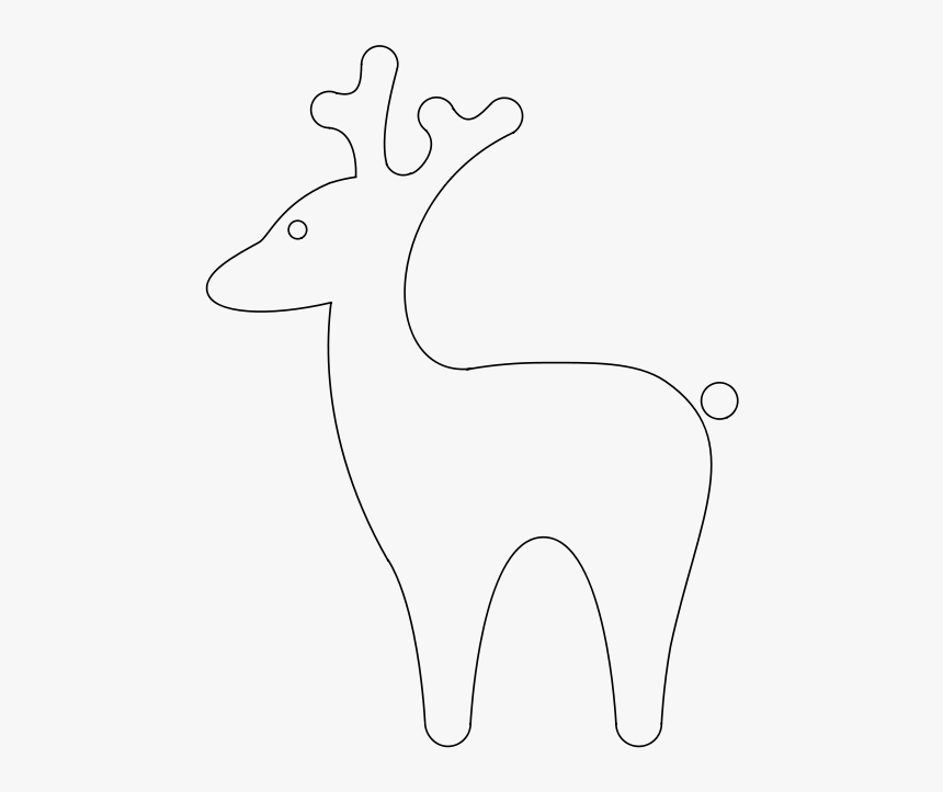 Reindeer Silhouette - Line Art, HD Png Download, Free Download