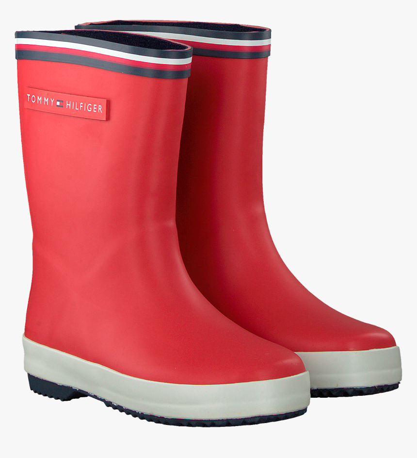 Red Tommy Hilfiger Rain Boots T3x6 30250 Rainboot - Tommy Hilfiger Red Rain Boots, HD Png Download, Free Download