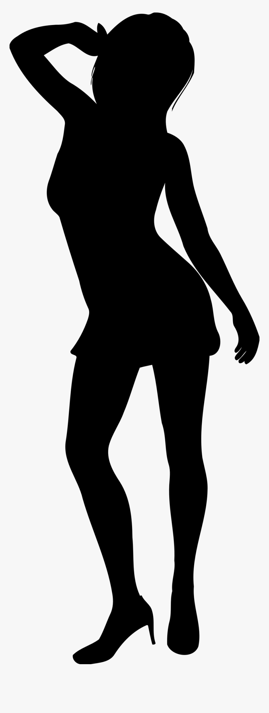 Transparent Waist Clipart - Silhouette Model Poses Png, Png Download, Free Download