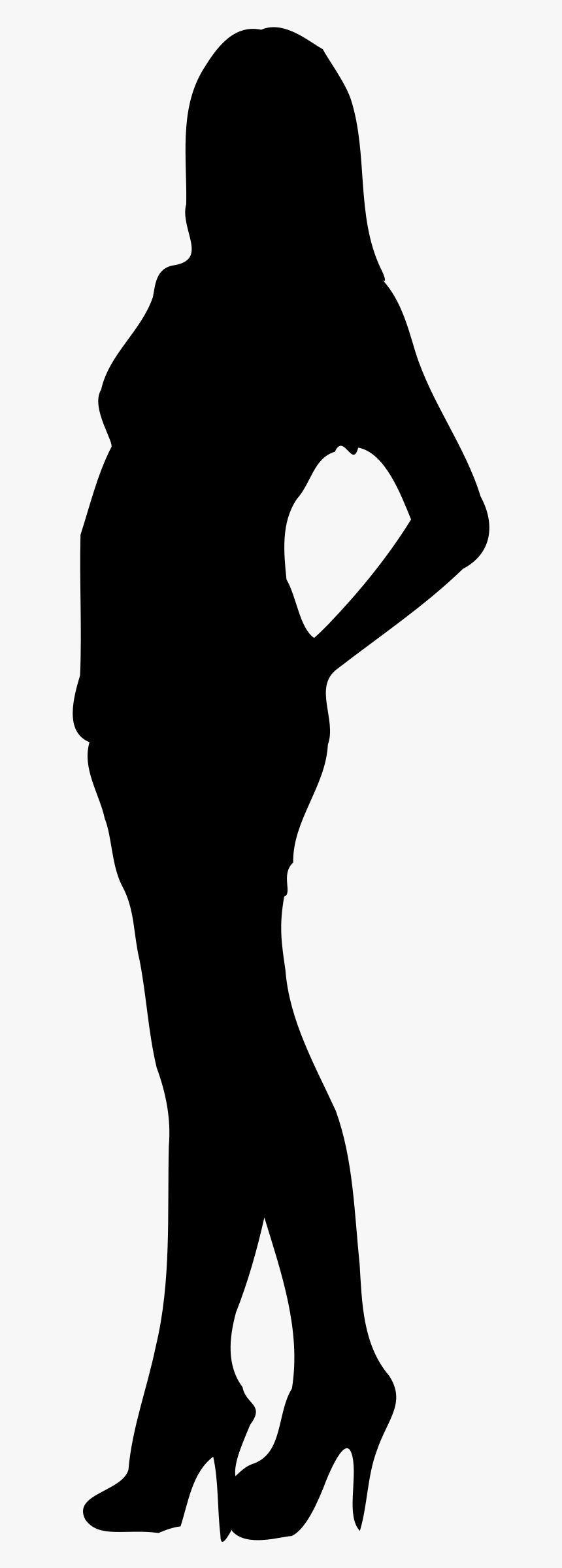 And White,clip Art - Female Model Silhouette Png, Transparent Png, Free Download