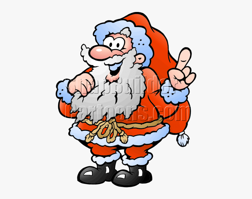 Christmas Santa Pointing Finger Upwards - Santa Claus, HD Png Download, Free Download