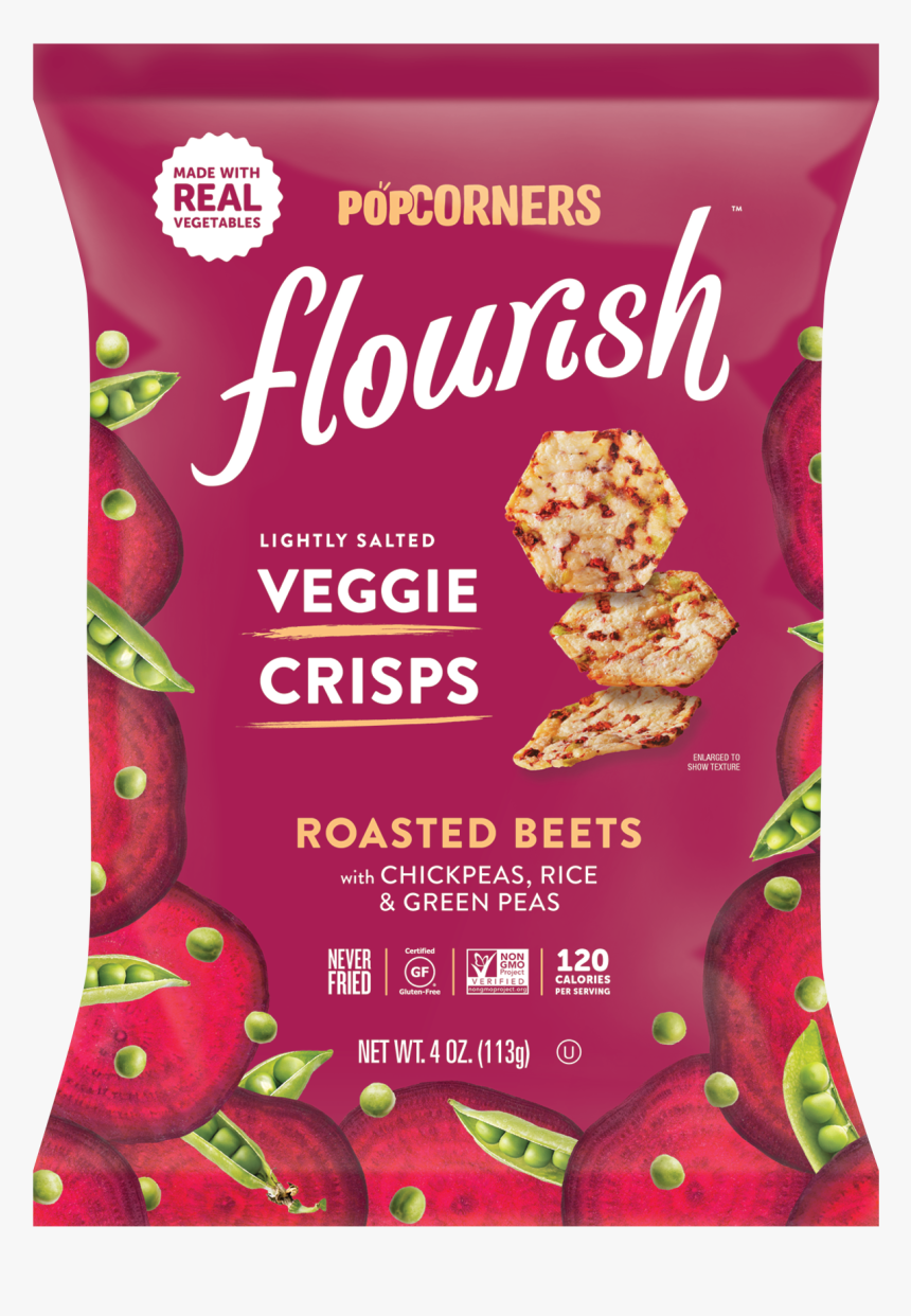 Lightly Salted Roasted Beets With Chickpeas, Rice & - Popcorners Flourish Veggie Crisps, HD Png Download, Free Download