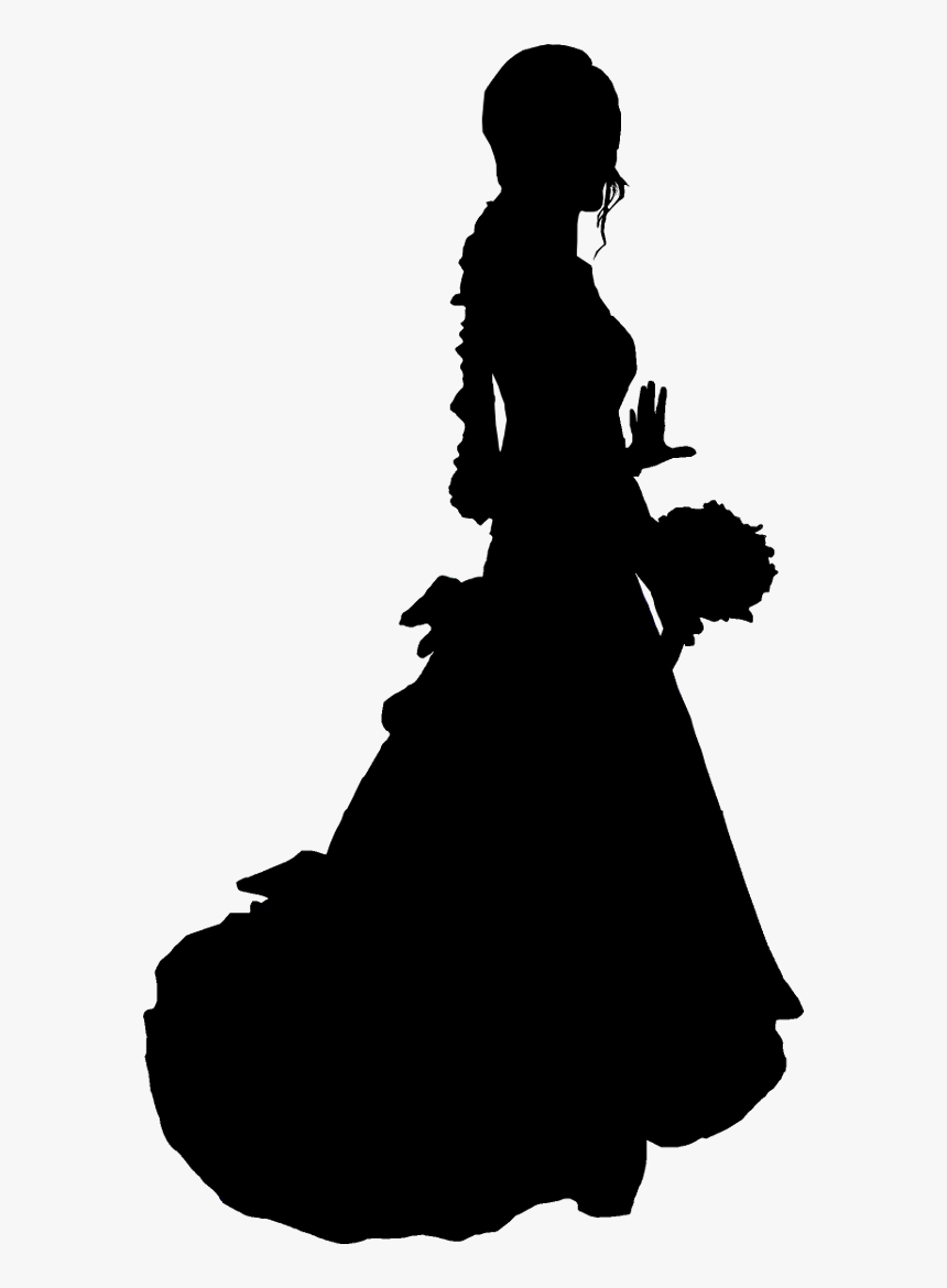 Woman Standing Dress Silhouette - Bridal Gowns Silhouette Png, Transparent Png, Free Download