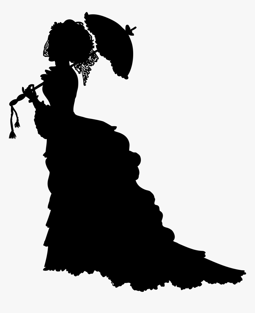 Vintage Victorian Lady Silhouette Clip Arts - Victorian Woman Silhouette Png, Transparent Png, Free Download