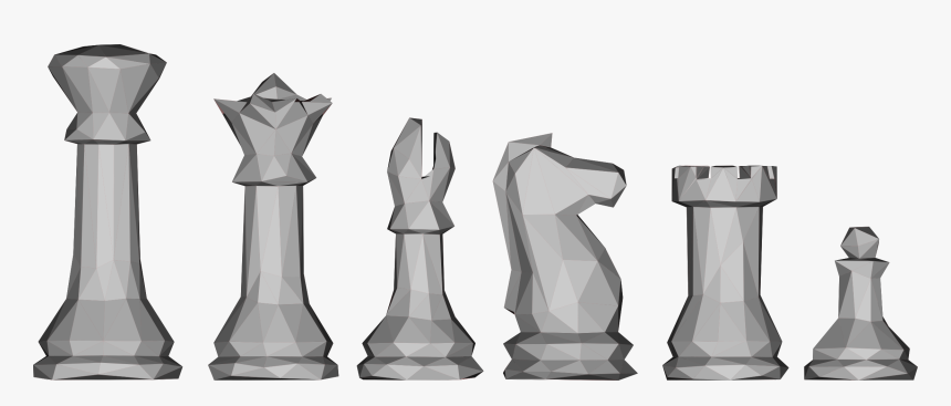 Transparent Game Piece Png - Low Poly Chess Pieces, Png Download, Free Download