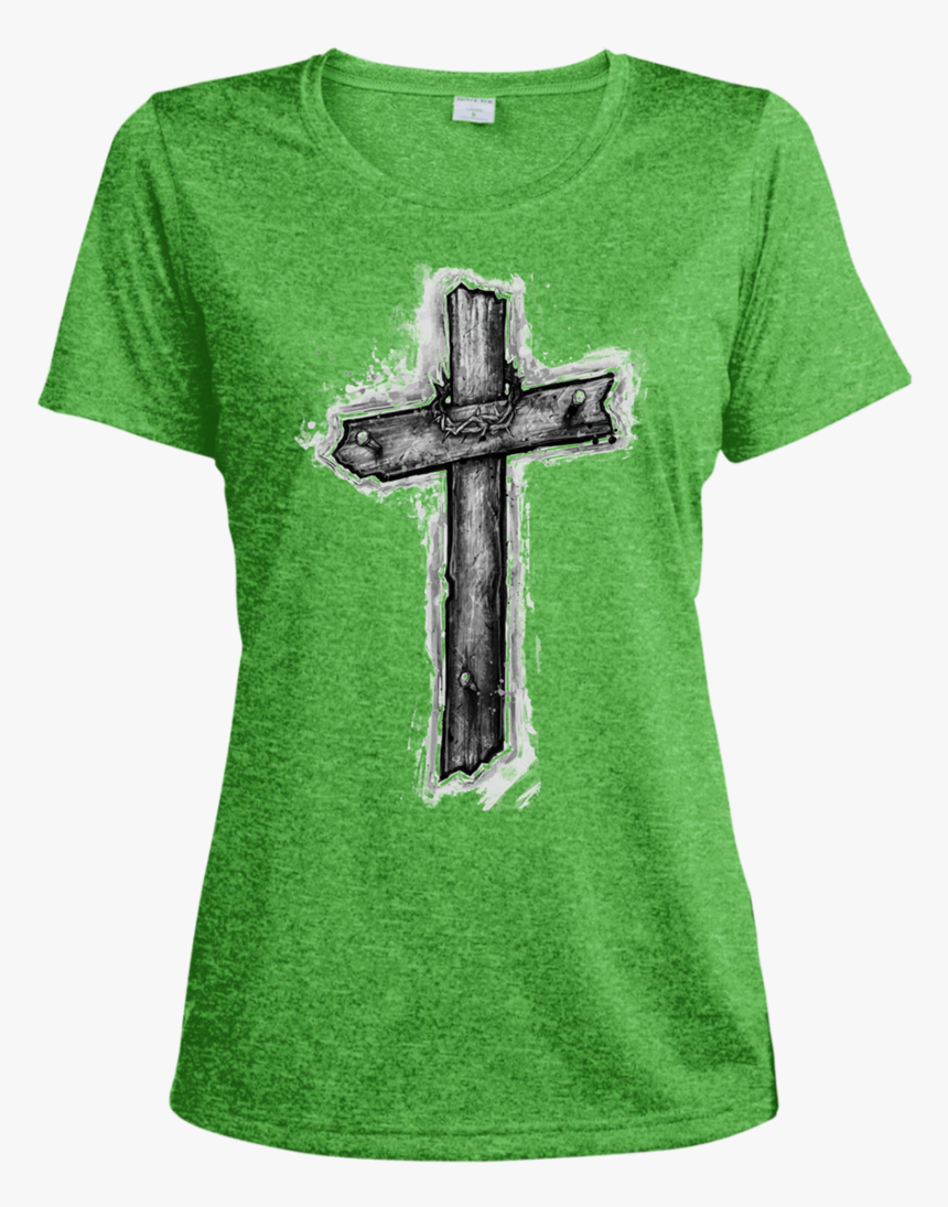 Jesus On Cross Png -christ Cross Ladies - Shirt, Transparent Png, Free Download
